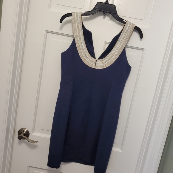 Lilly Pulitzer Valli Navy Shift Dress Size 0, Classic, formal, 100% Cott… - Picture 13 of 14